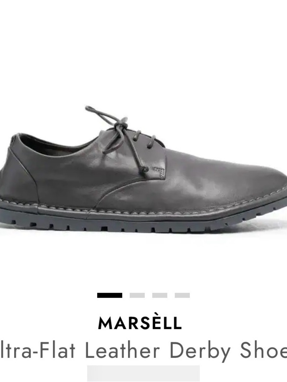 Marsell Black Leather Lace-Up Flats